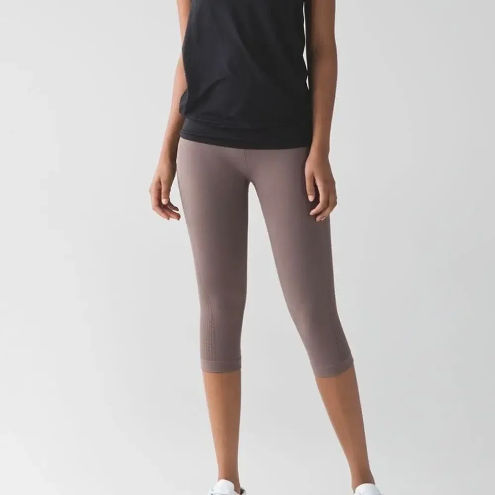 LULULEMON Flow & Go Crop Leggings Cool Cocoa
